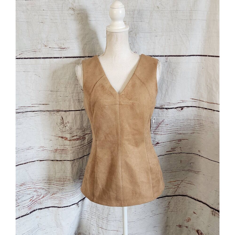 Bailey 44 Faux Suede Time and Again Sleeveless Top Size Large NWT